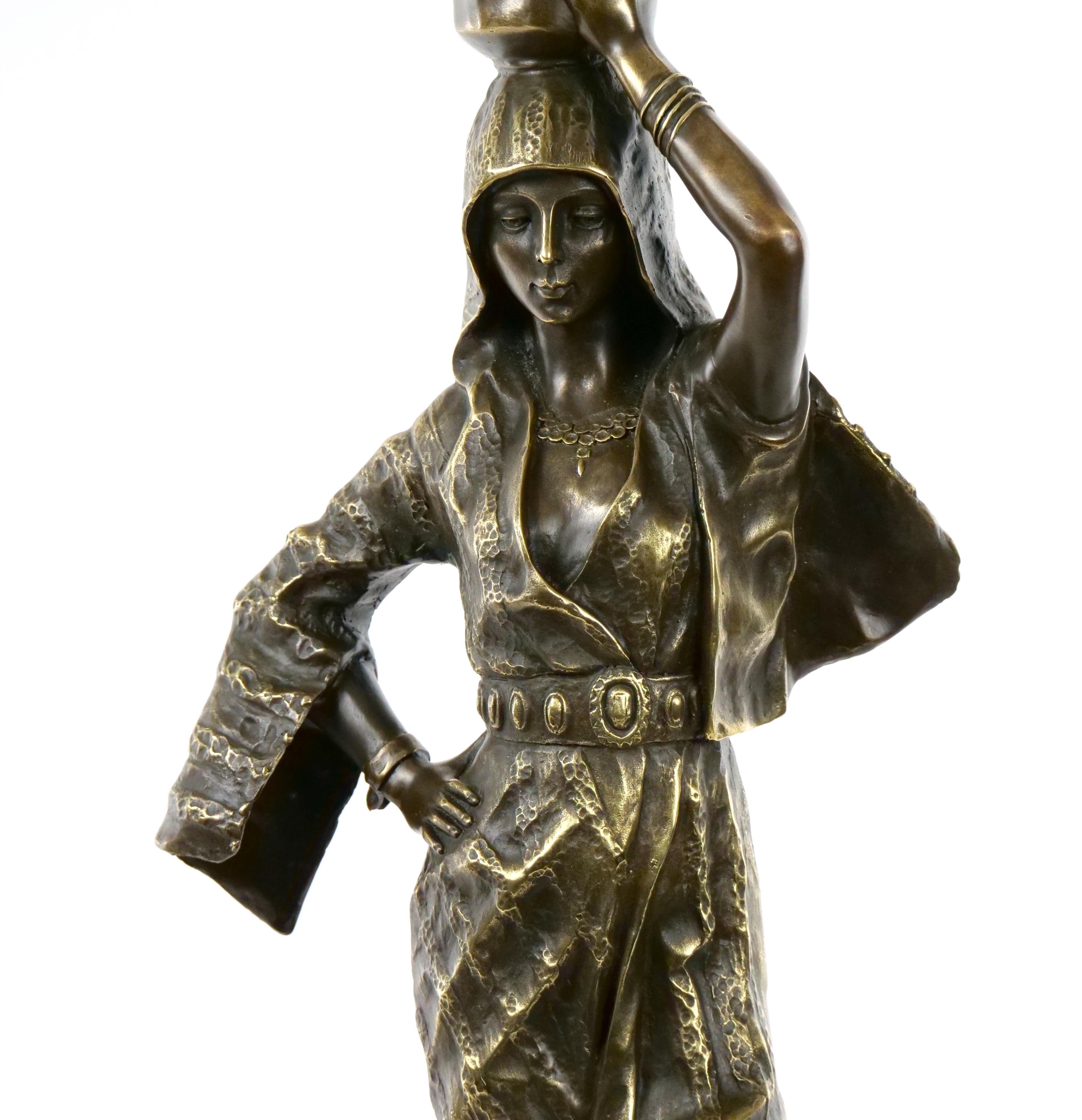 French Bronze Sculpture of Rebecca After Gaston Veuvenot Leroux '1854-1942'