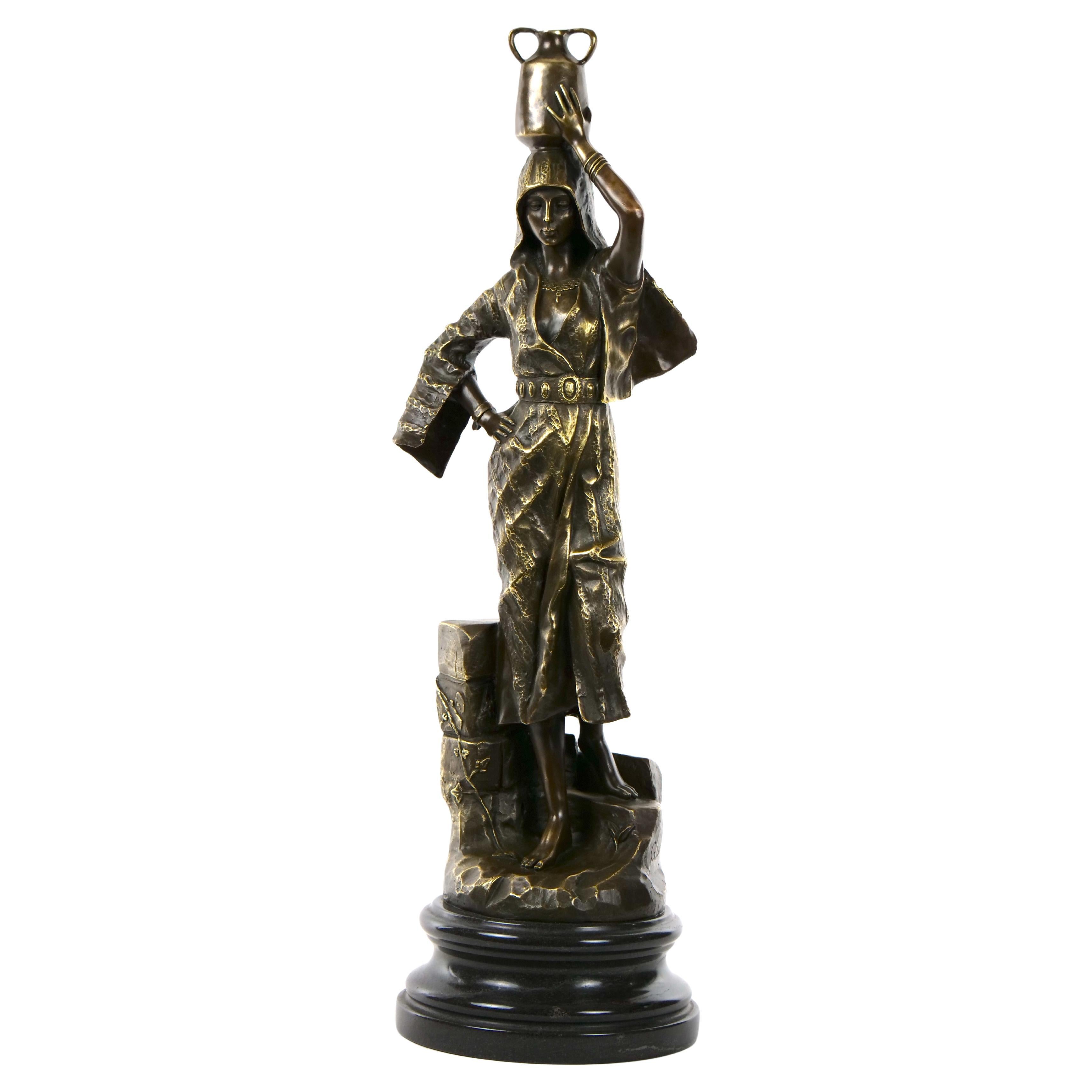 Bronze Sculpture of Rebecca After Gaston Veuvenot Leroux '1854-1942'