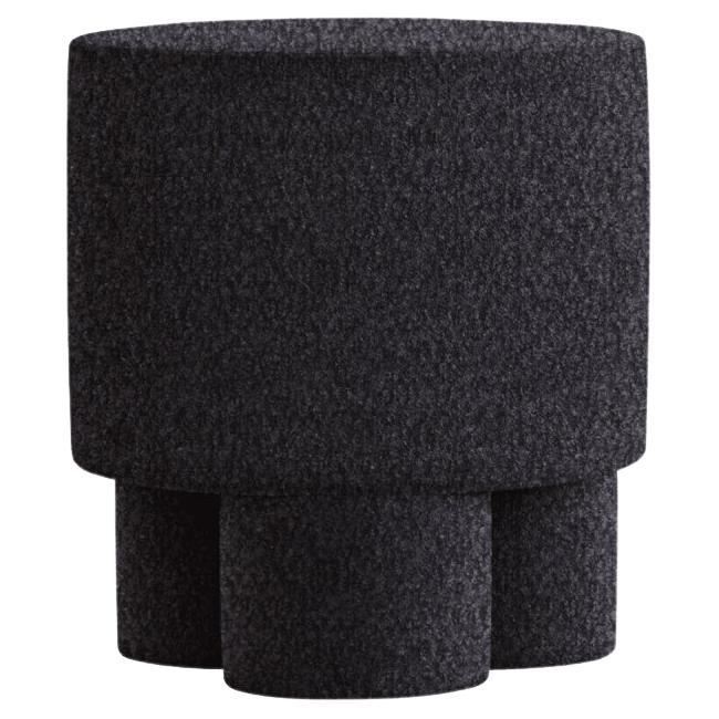 BOO Pouf Black Boucle by Hermhaus For Sale