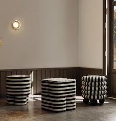BOO Pouf Black&White Striped by Hermhaus