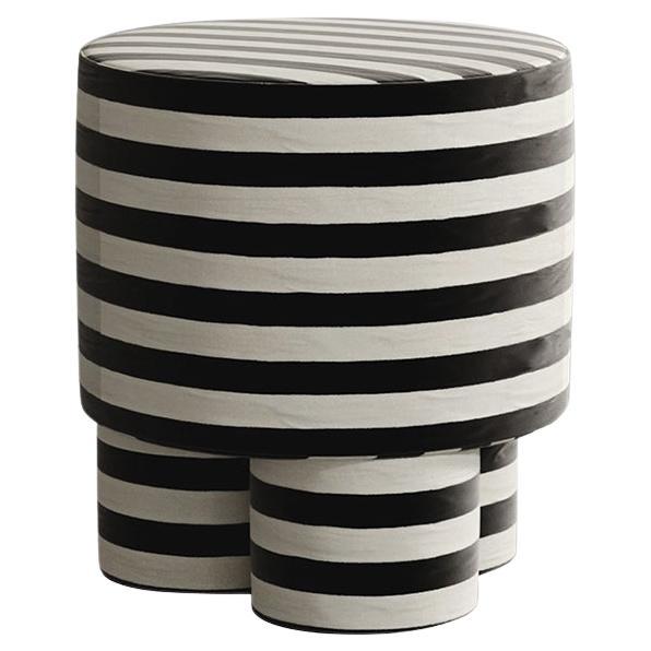 Puf BOO rayas blanco y negro by Hermhaus
