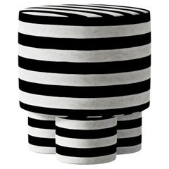 BOO Pouf Black&White Striped by Hermhaus
