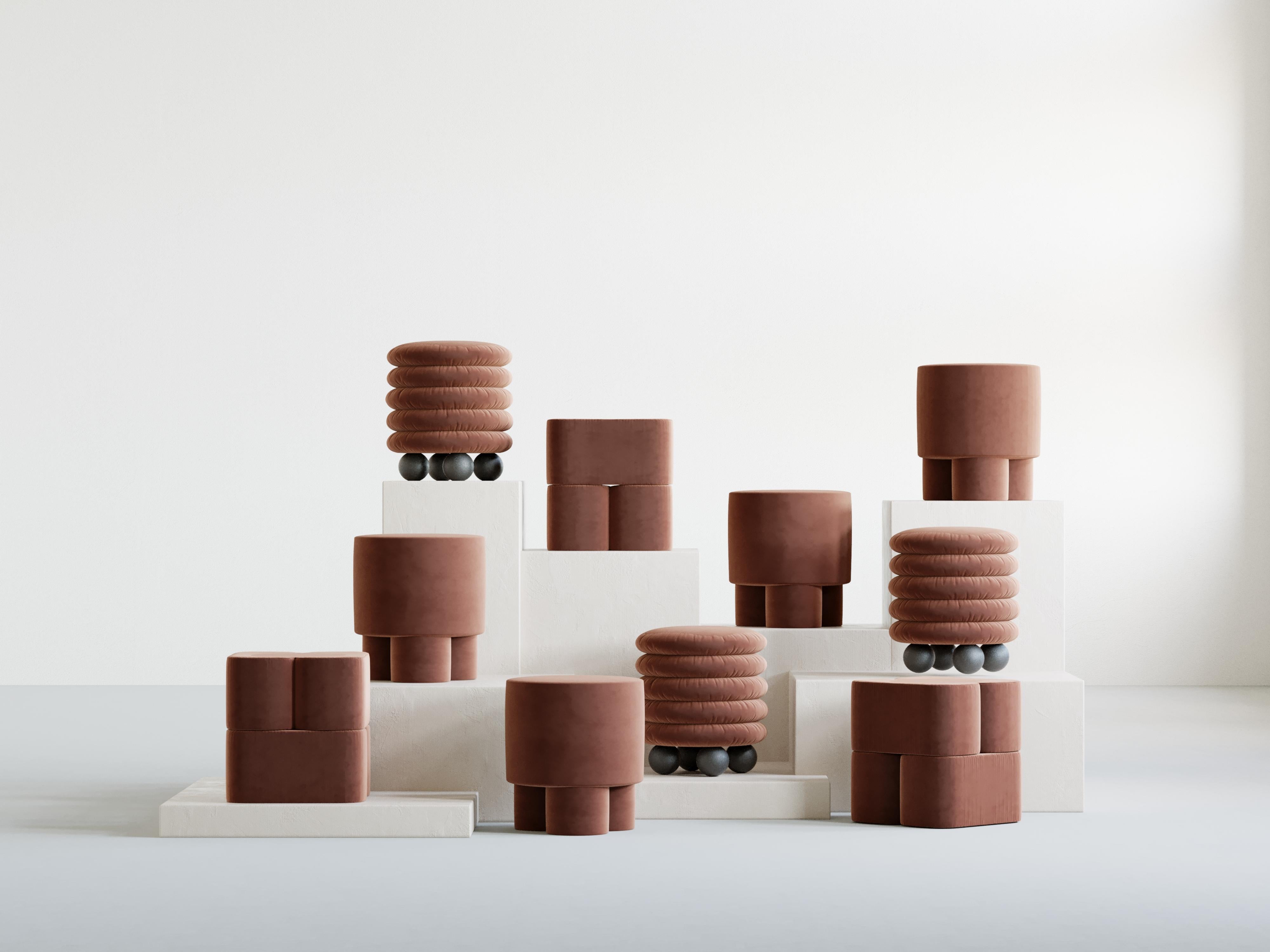 BOO Pouf Brauner Samt von Hermhaus im Angebot 2