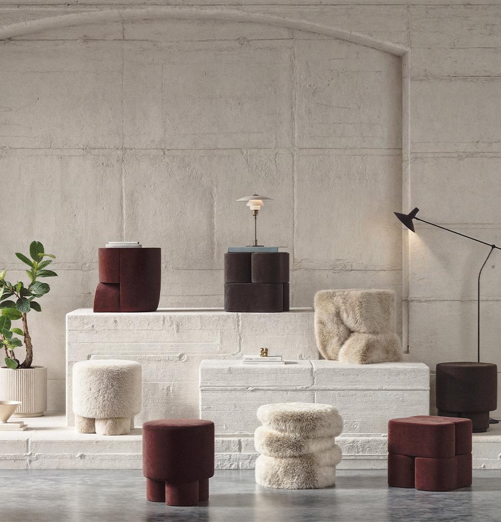 BOO Pouf Brauner Samt von Hermhaus (Türkisch) im Angebot