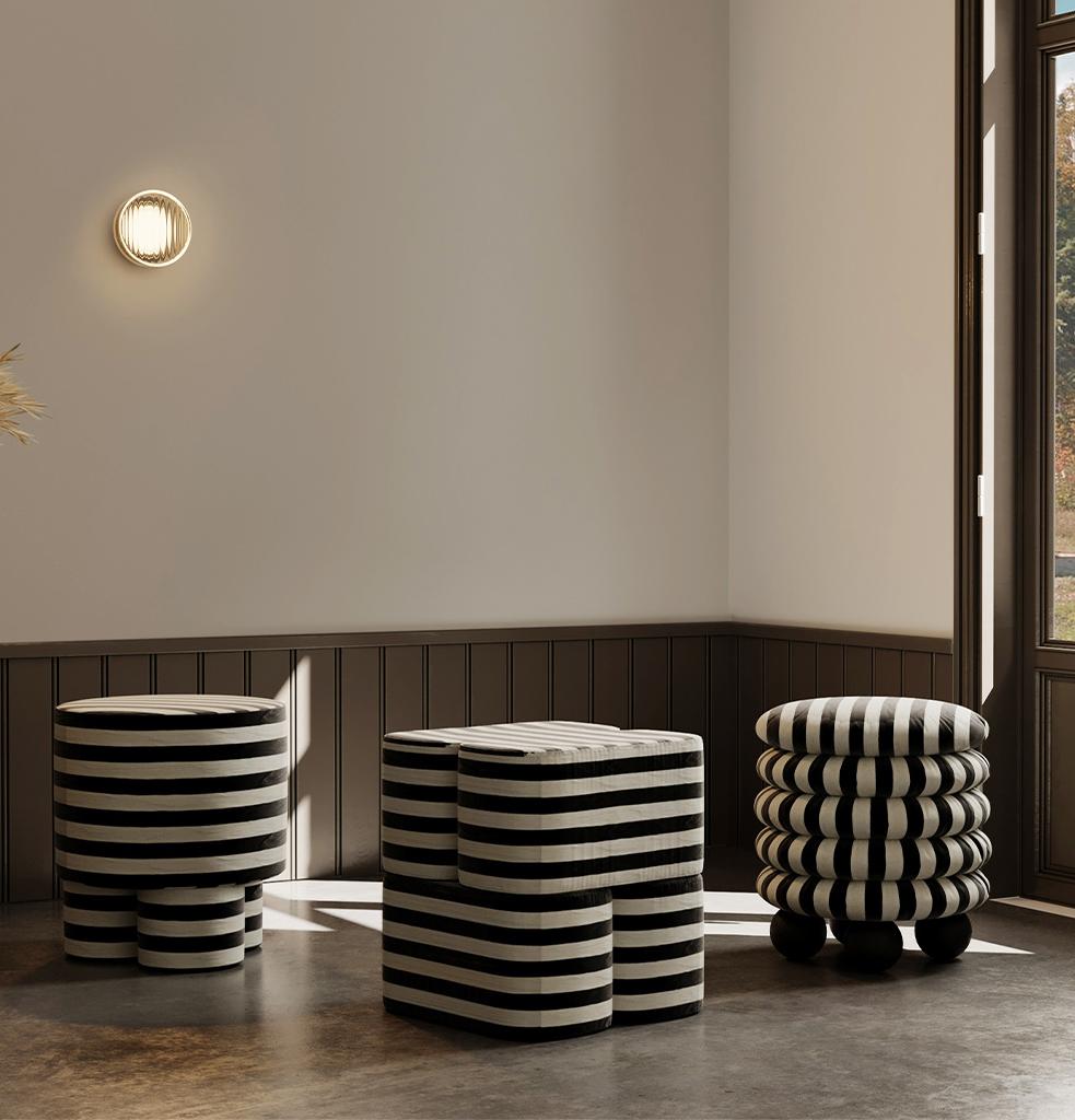 BOO Pouf Brauner Samt von Hermhaus (Holzarbeit) im Angebot