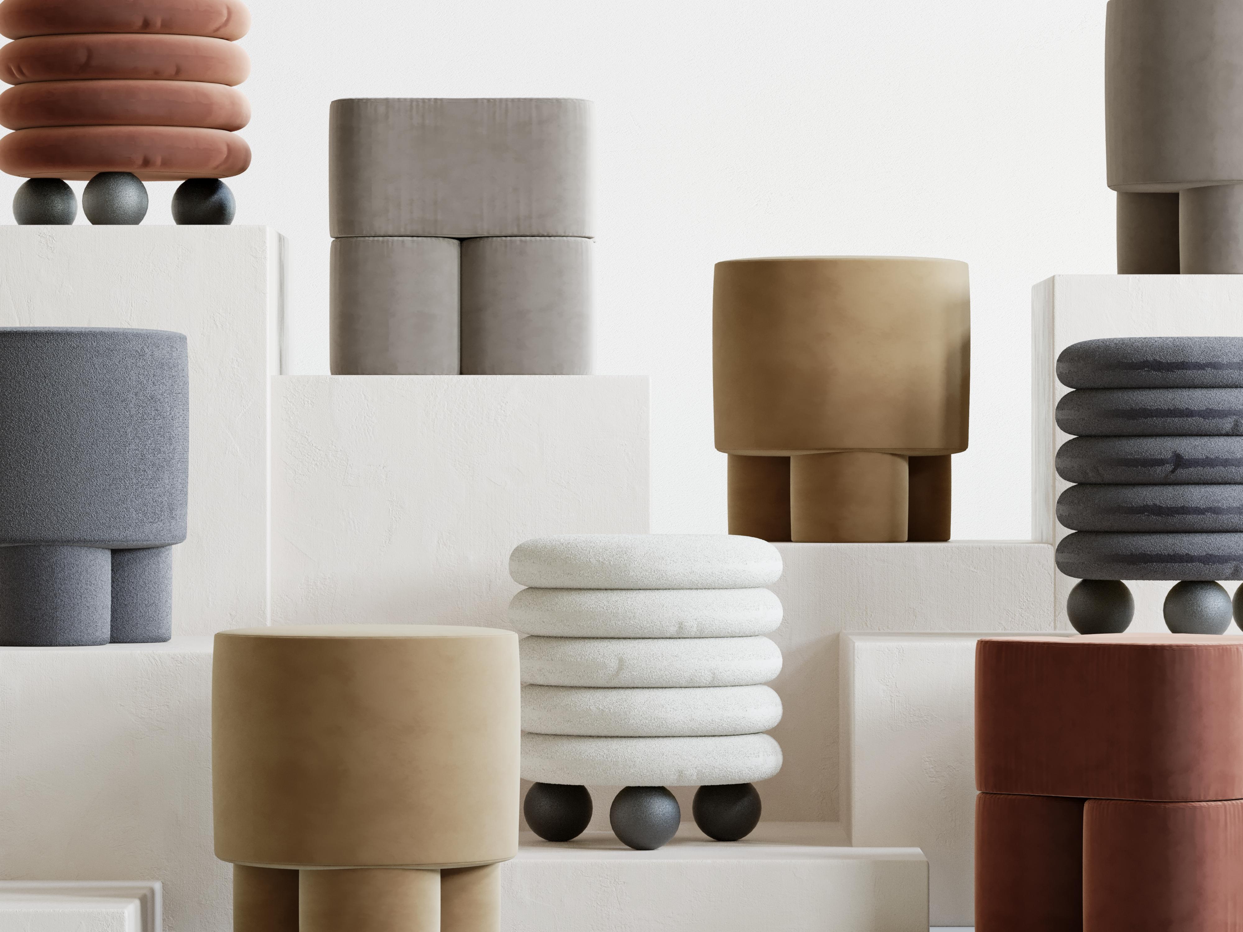 BOO Pouf Brauner Samt von Hermhaus im Angebot 1