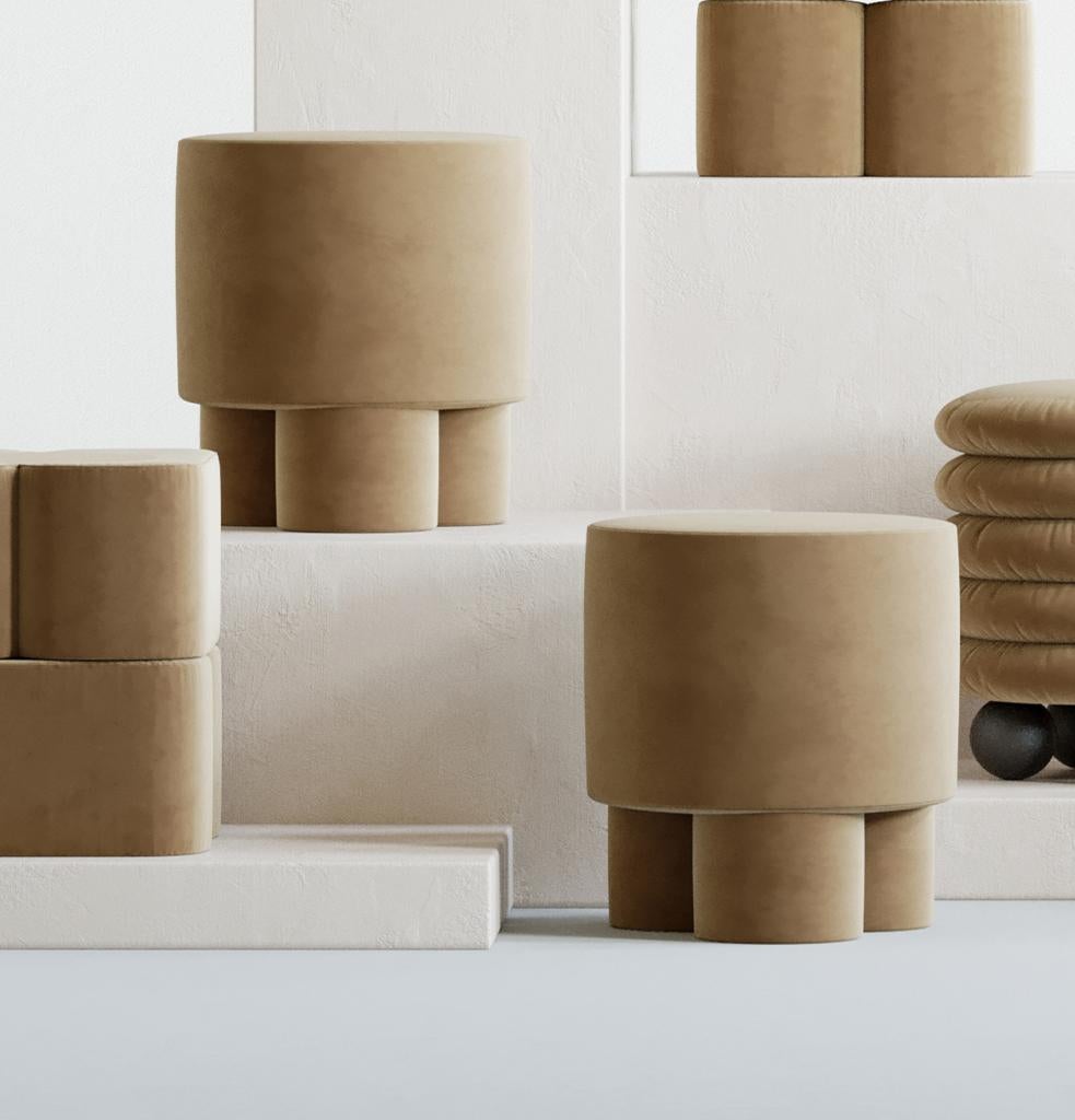 Pouf BOO in velluto ocra di Hermhaus in vendita 1