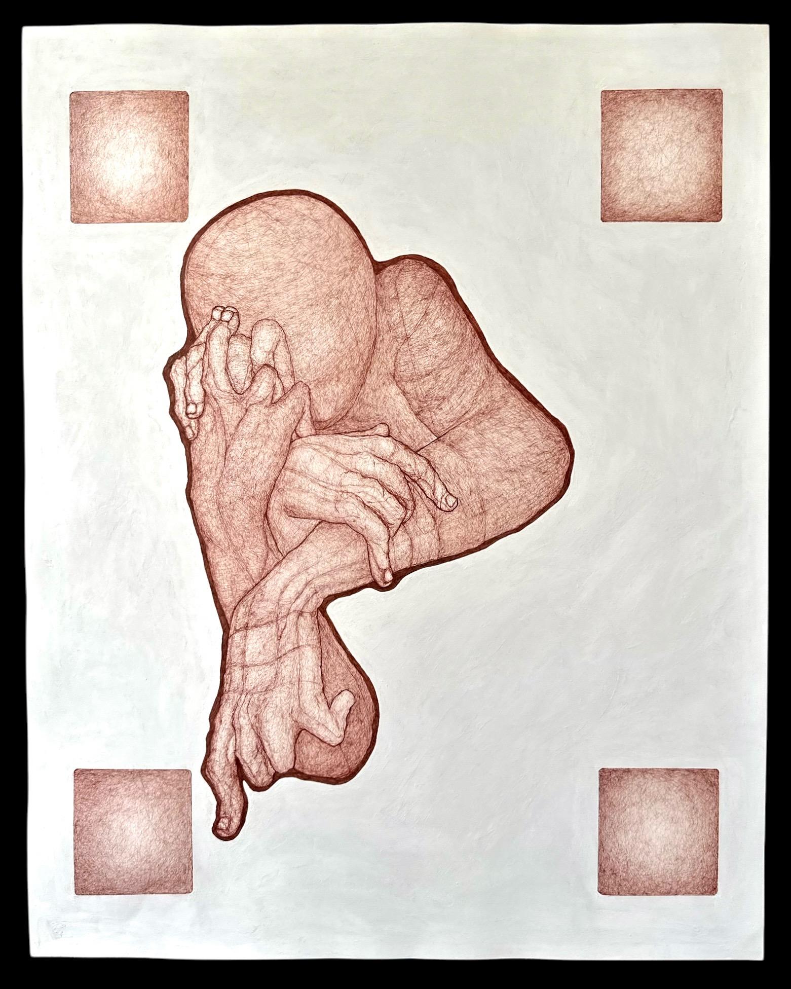 "A Growing Noise" (FRAMED) Figurative Painting 29" x 23" inch by Booboo Stewart