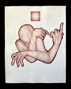 "Swept in Noise" (FRAMED) Figurative Malerei 29" x 23" Zoll von Booboo Stewart