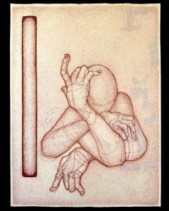 "Tempted by..." (FRAMED) Abstract Painting 30" x 22" inch by Booboo Stewart