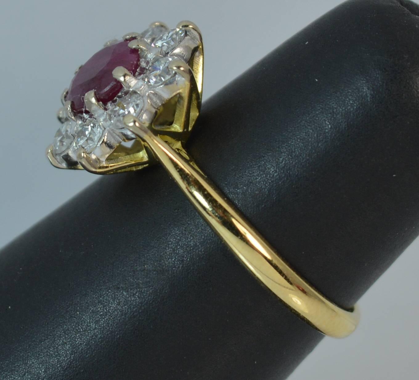 Boodle & Dunthorne 18 Carat Gold Ruby and 0.60 Carat Diamond Cluster Ring 5