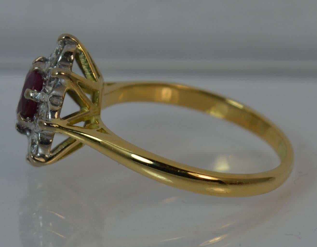 Boodle & Dunthorne 18 Carat Gold Ruby and 0.60 Carat Diamond Cluster Ring 1