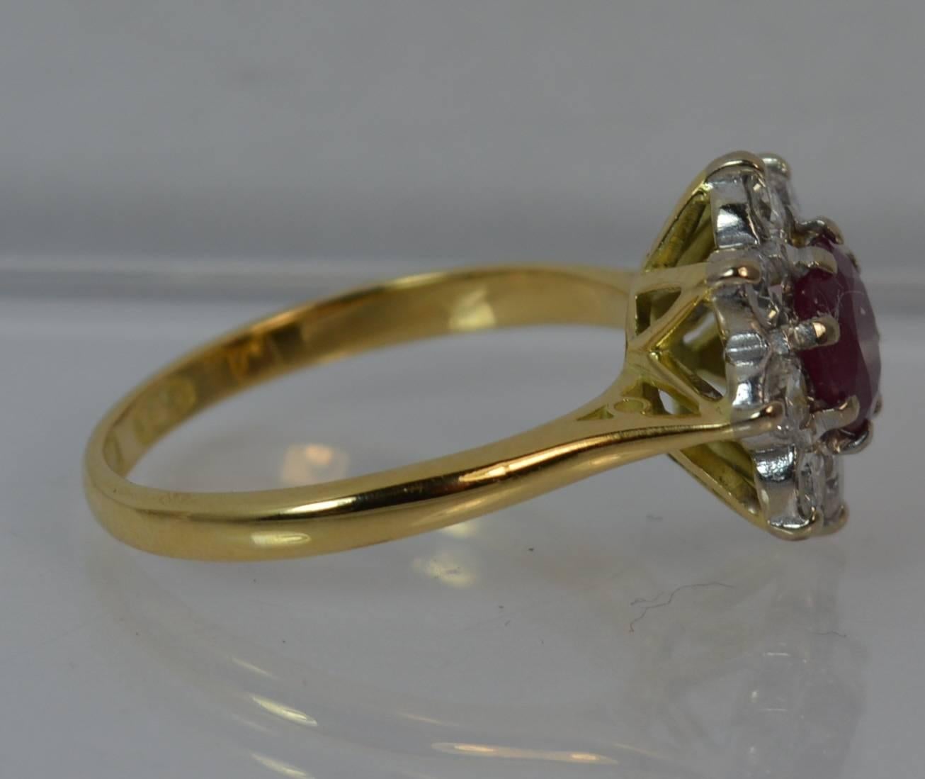 Boodle & Dunthorne 18 Carat Gold Ruby and 0.60 Carat Diamond Cluster Ring 3