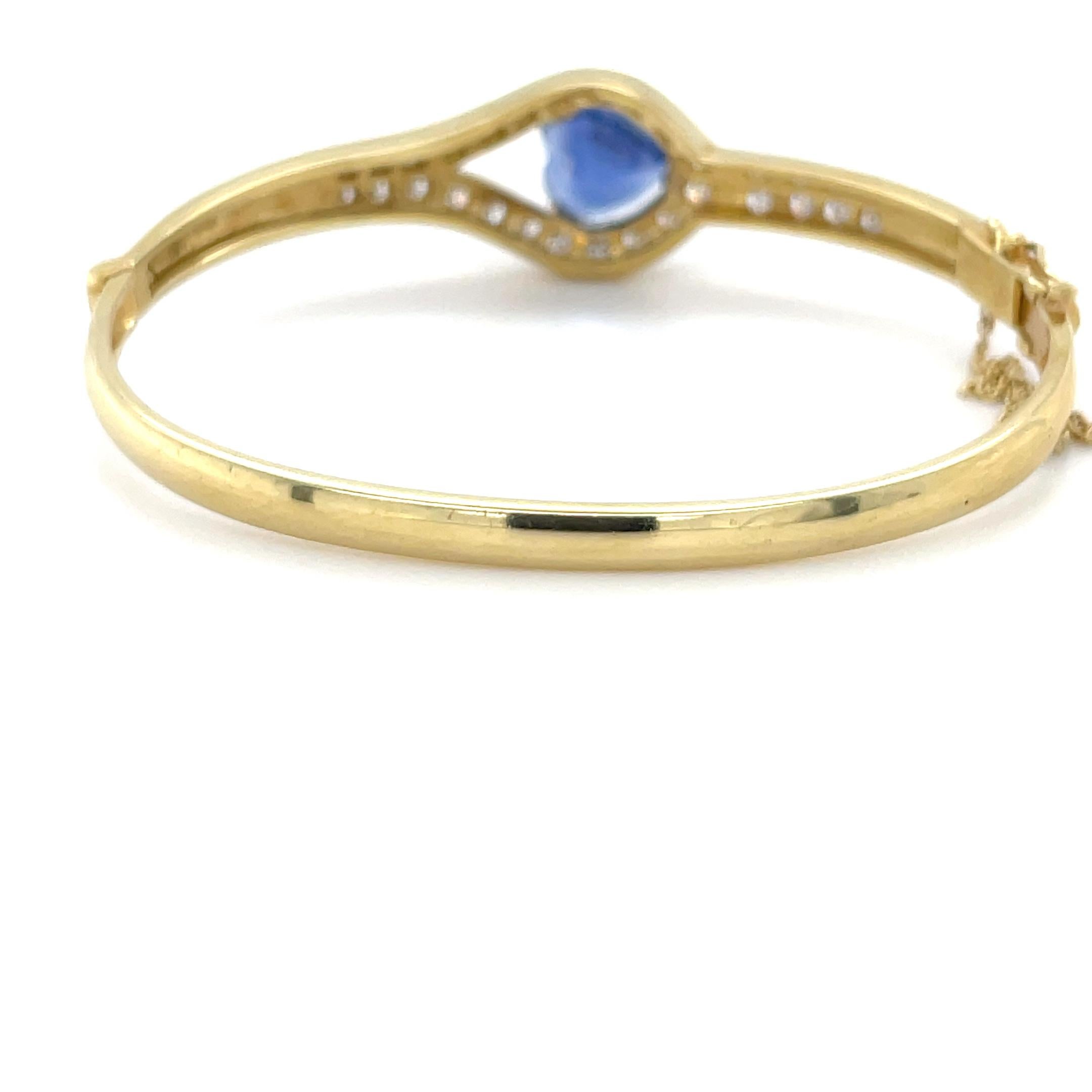 Contemporain Boodle & Dunthorne, bracelet jonc en saphir et diamants en vente