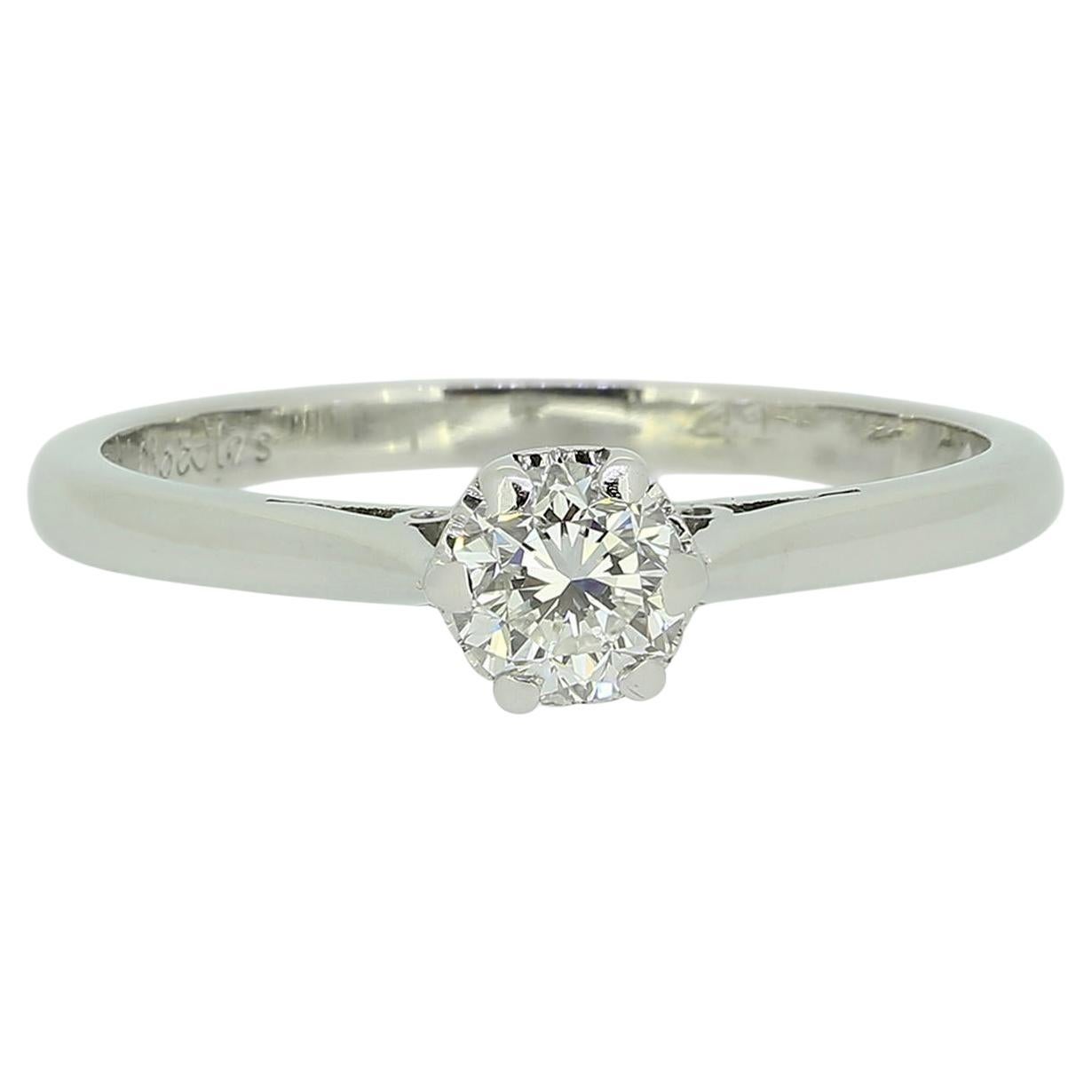 Boodles 0.41 Carat Diamond Solitaire Engagement Ring For Sale