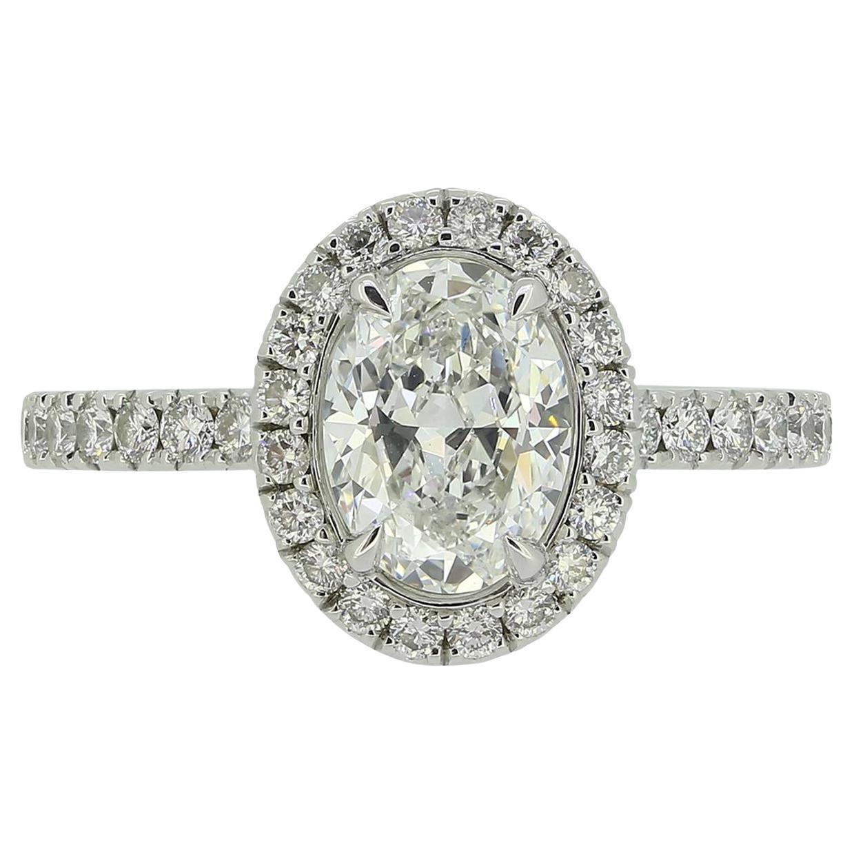 Boodles 1.07 Carat Diamond Halo Engagement Ring