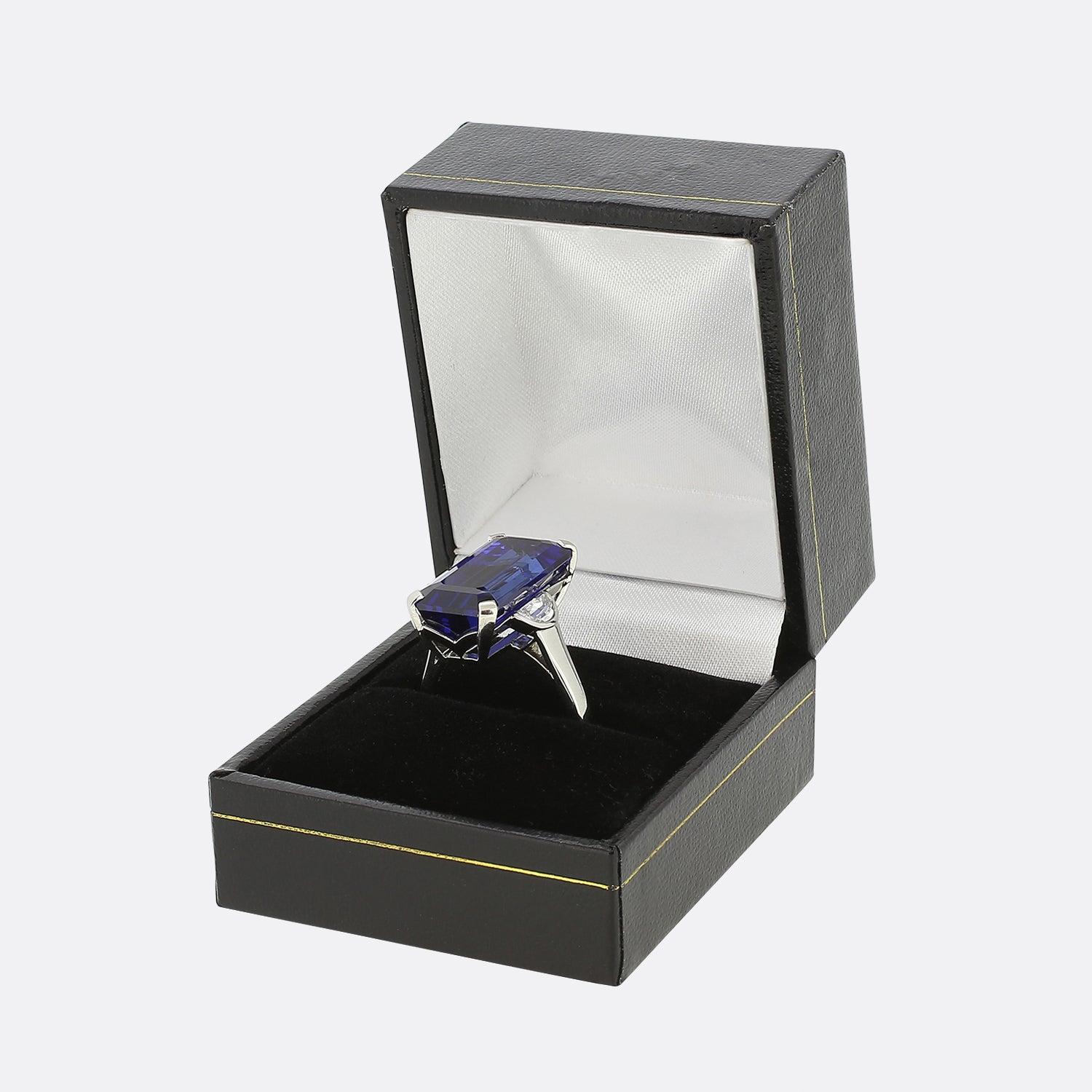 Boodles 15.02 Carat Tanzanite and Diamond Ring For Sale 1