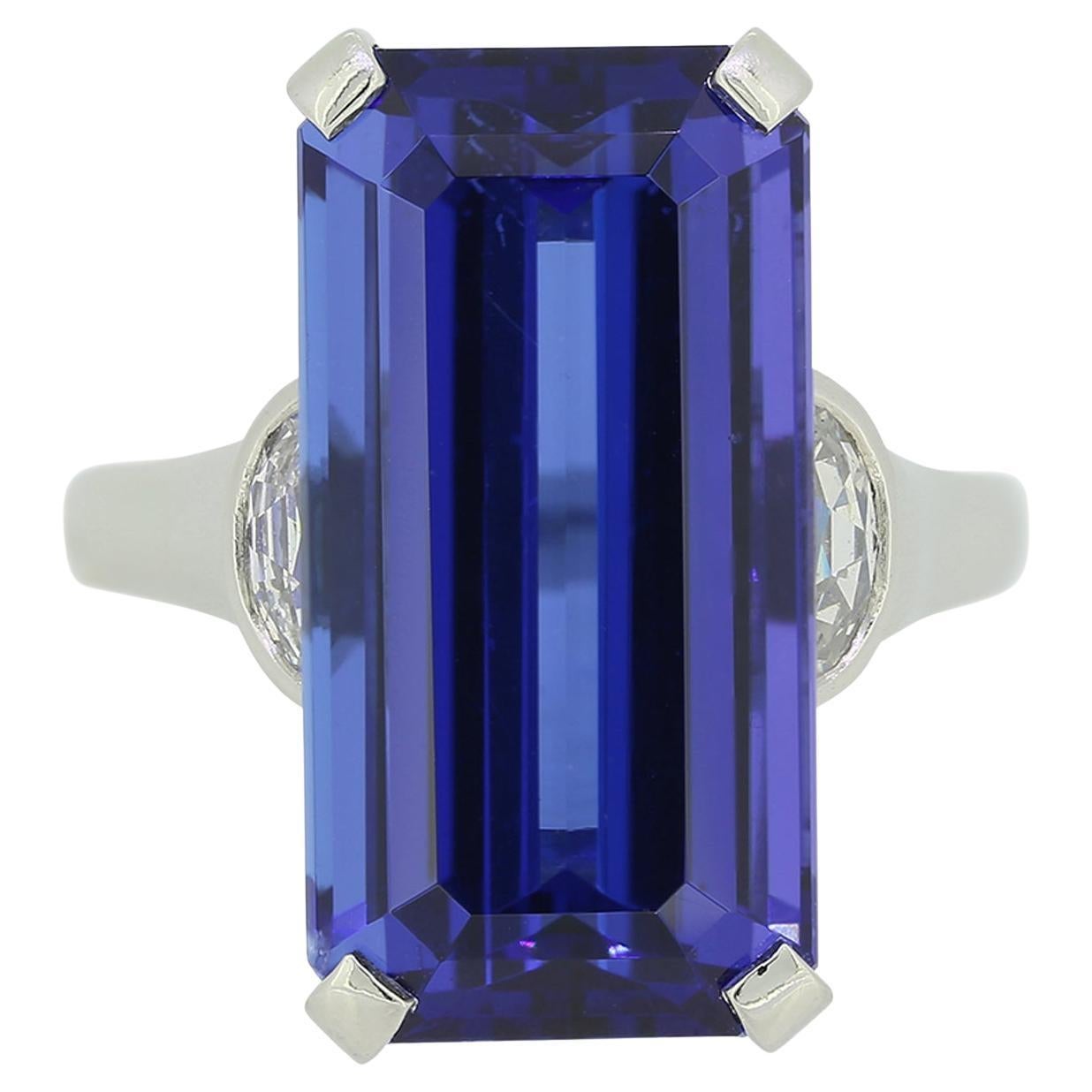 Boodles 15.02 Carat Tanzanite and Diamond Ring For Sale