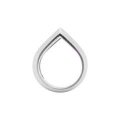 Boodles 18 Carat White Gold and Diamond Wide Angular Teardrop Band Ring