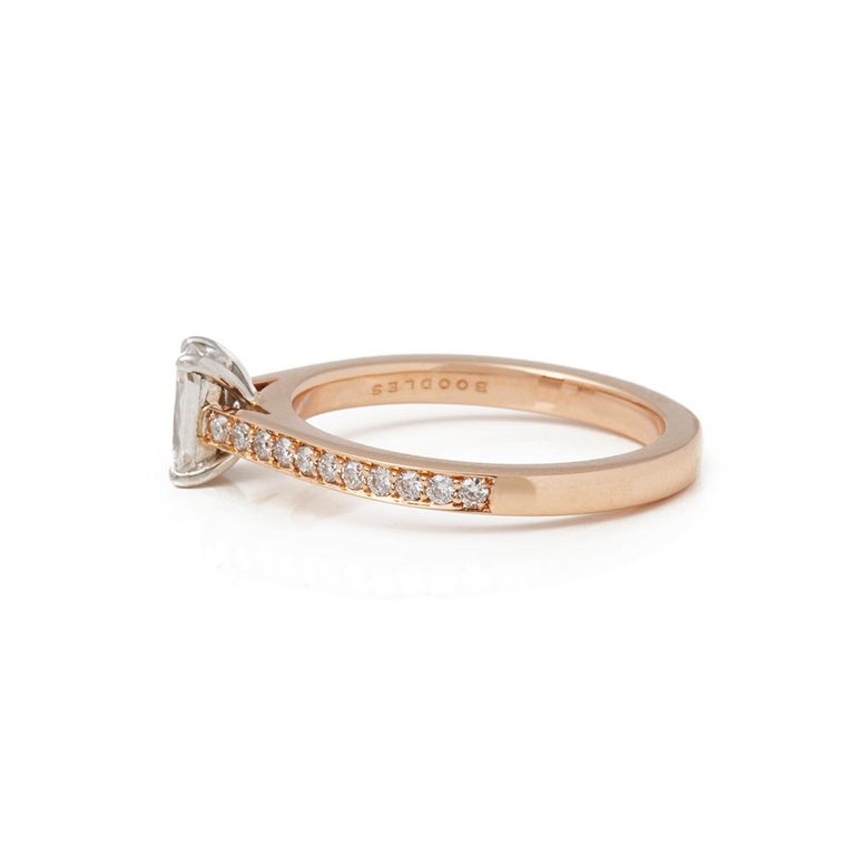 Boodles 18 Karat Rose Gold Harmony Ashoka Cut Diamond Ring at 1stDibs
