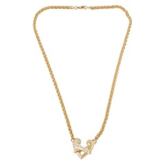 Boodles 18 Karat Yellow Gold Round Cut Diamond Pendant Hug Necklace