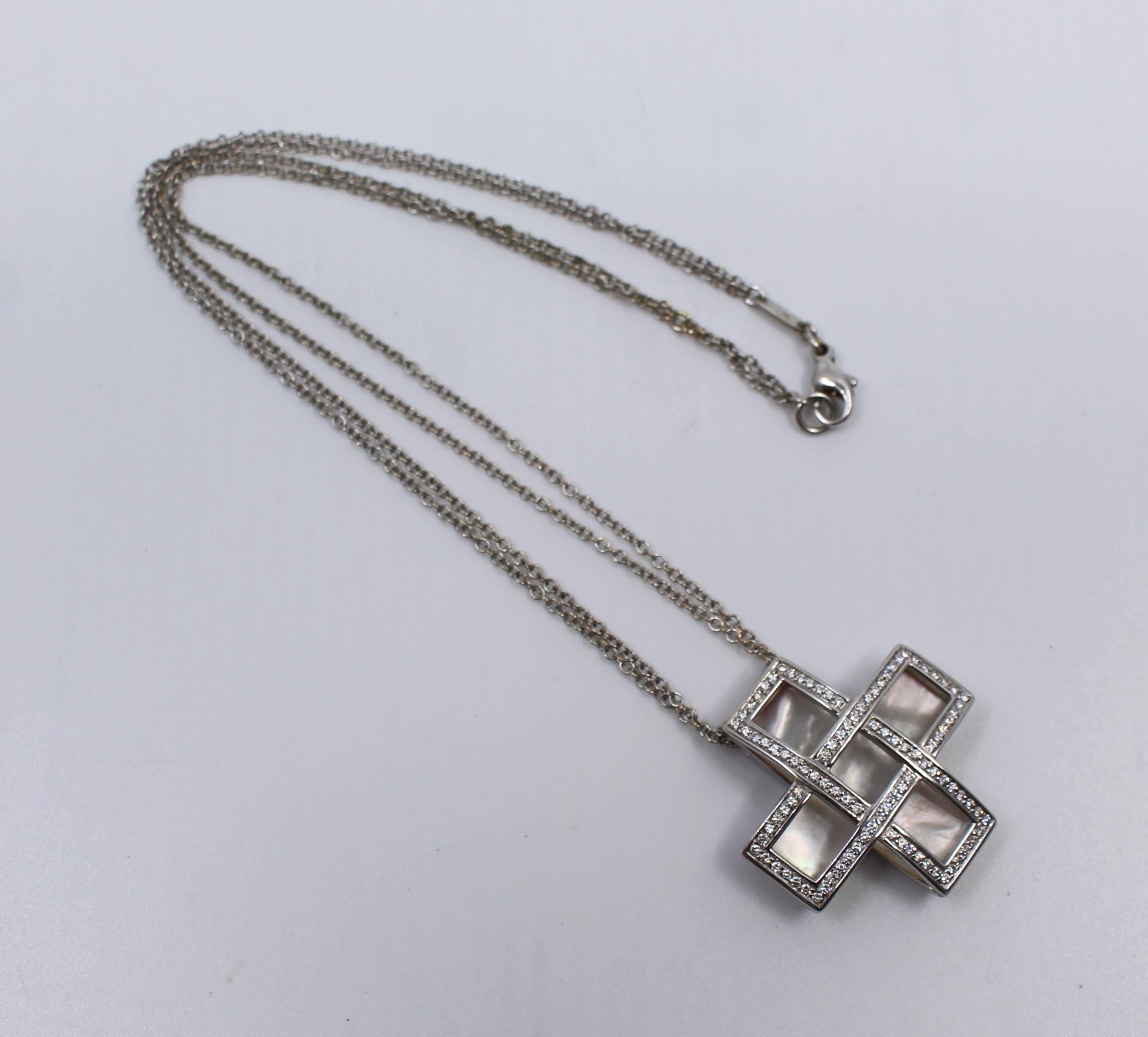 mother of pearl cross necklace