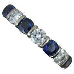 Boodles 18ct White Gold Sapphire and Diamond Half Eternity Stack Ring