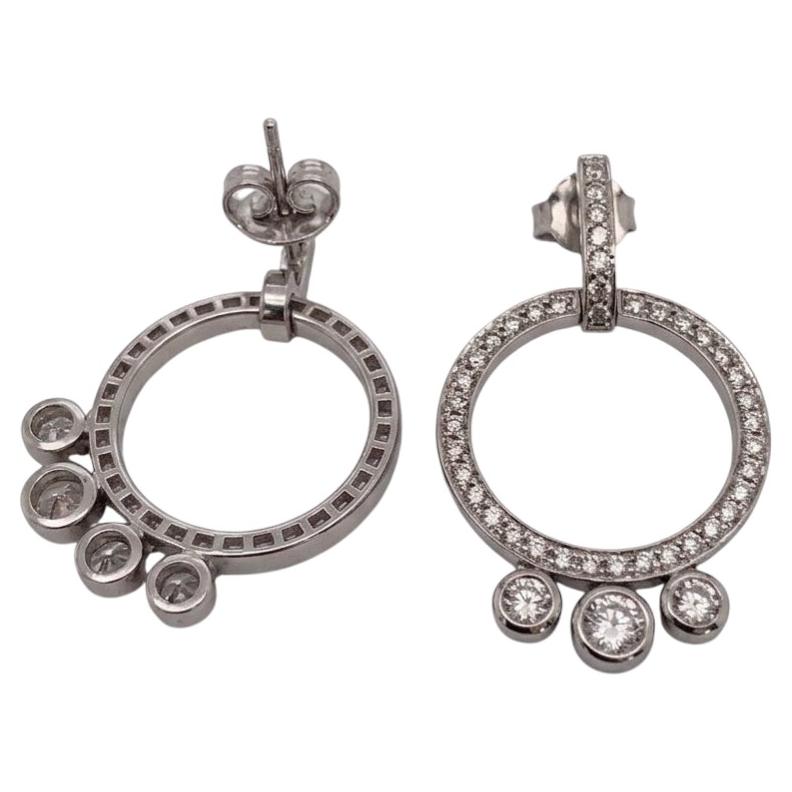 Boodles 2 Carat Diamond Platinum Drop Earrings For Sale