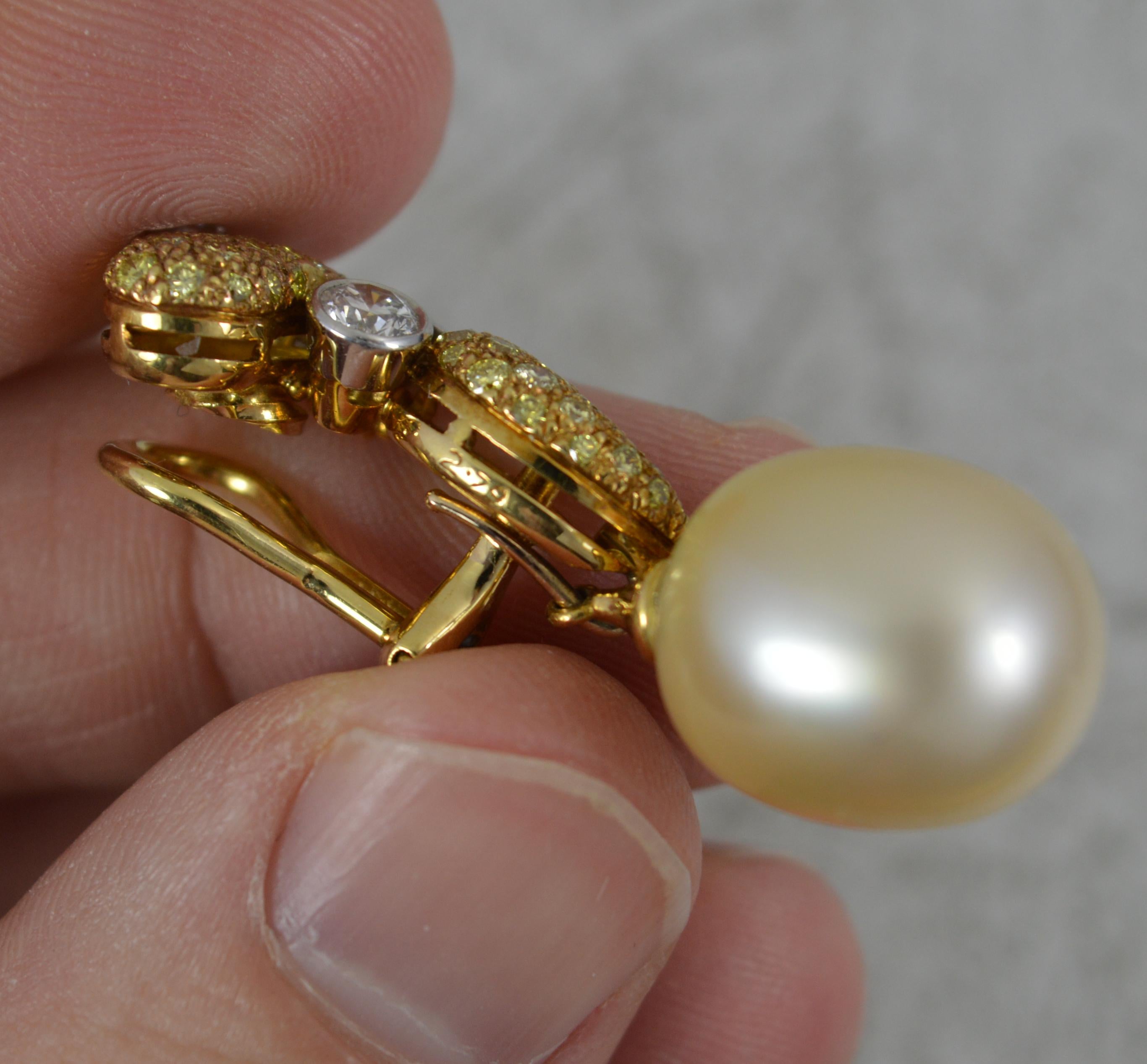 Boodles 2,79 Karat VS1 Diamant und Perle 18 Karat Gold Tropfen-Ohrringe im Angebot 5