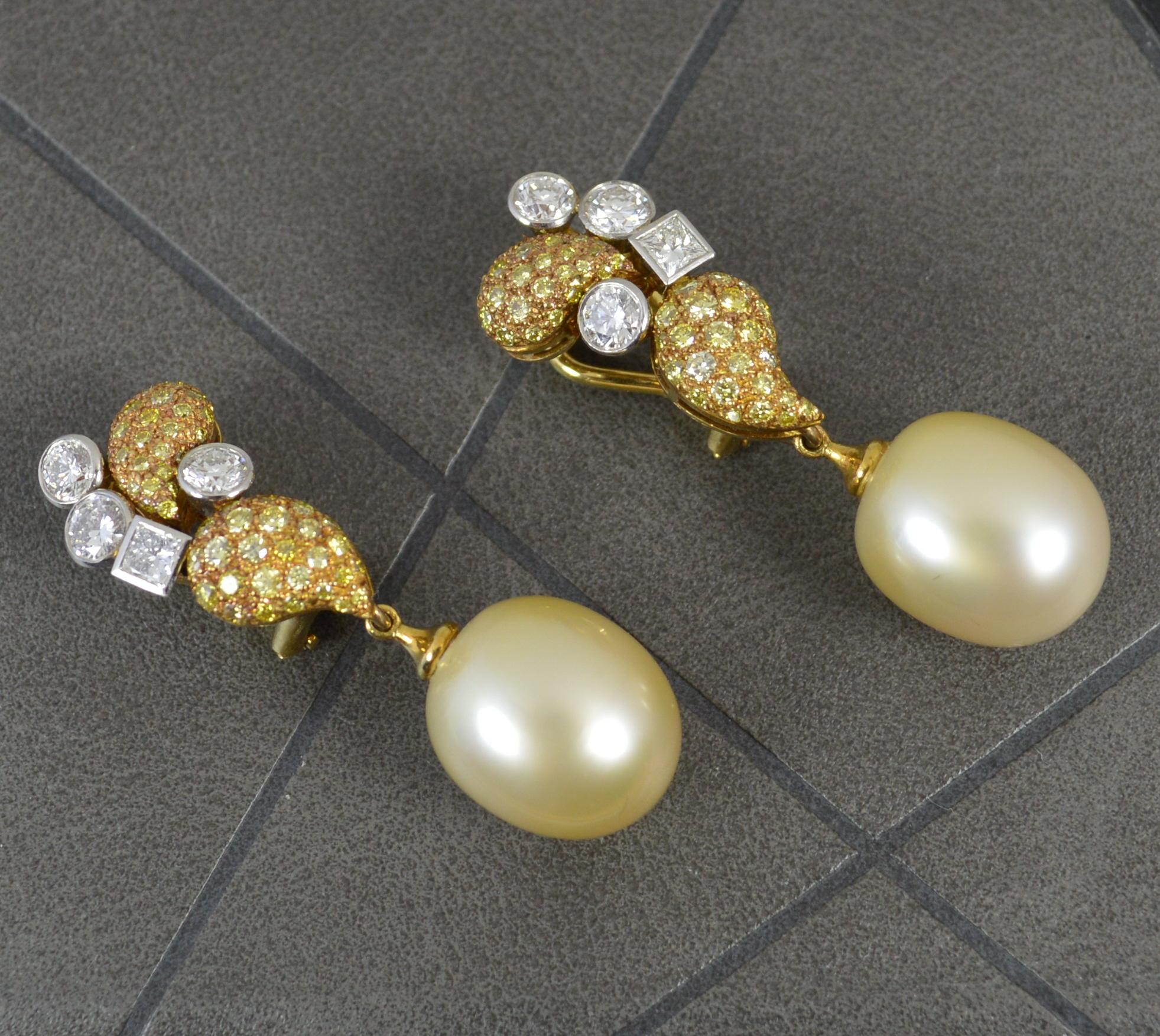 Boodles 2,79 Karat VS1 Diamant und Perle 18 Karat Gold Tropfen-Ohrringe im Angebot 8