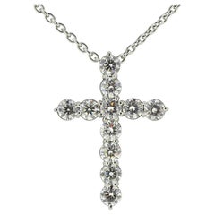 Vintage Boodles 2.80 Carat Diamond Cross Pendant Necklace