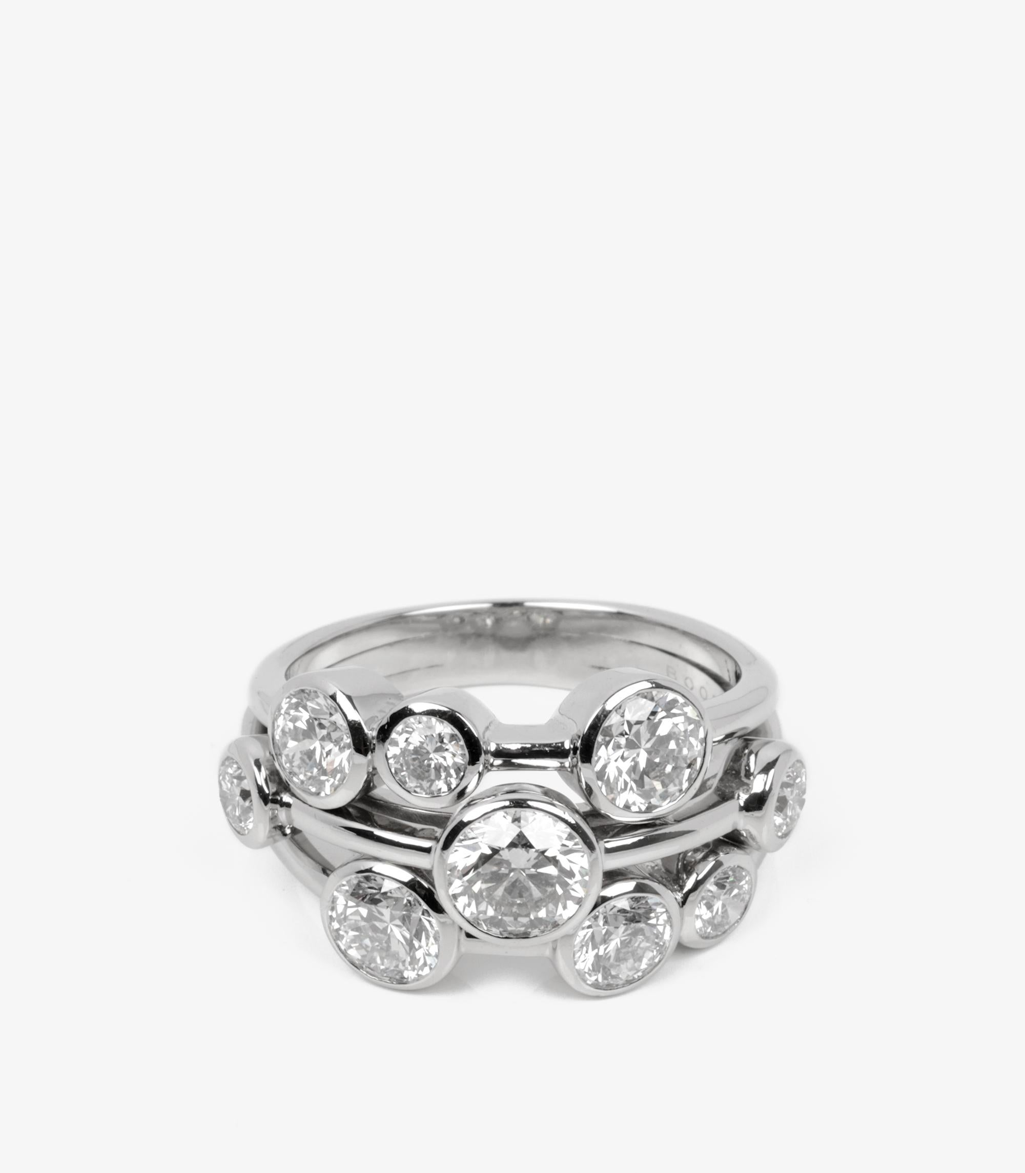 Boodles 2.94ct Brilliant Cut Diamond Platinum Raindance Ring

Brand- Boodles
Product Type- Ring
Age- Circa 2023
Accompanied By- Boodles Box, Valuation and GIA certificate
Material(s)- Platinum
Gemstone- Diamond
Secondary Gemstone- Diamond
US Ring