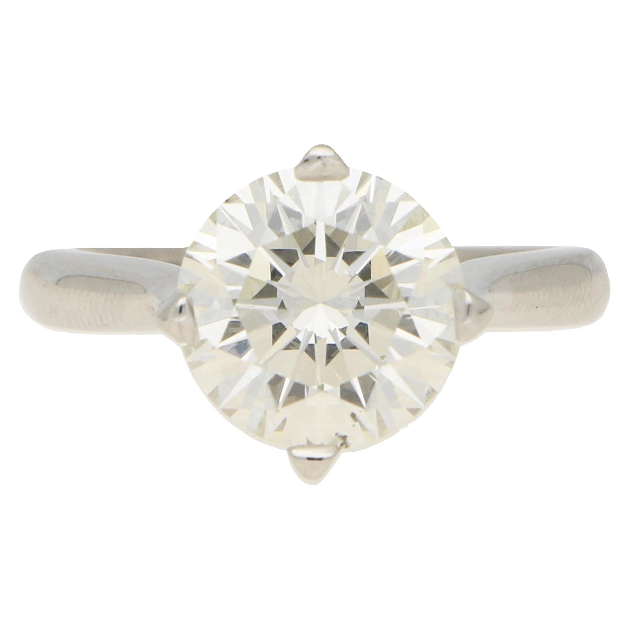 Boodles 4.06 Carat Diamond Solitaire Engagement Ring Set in Platinum