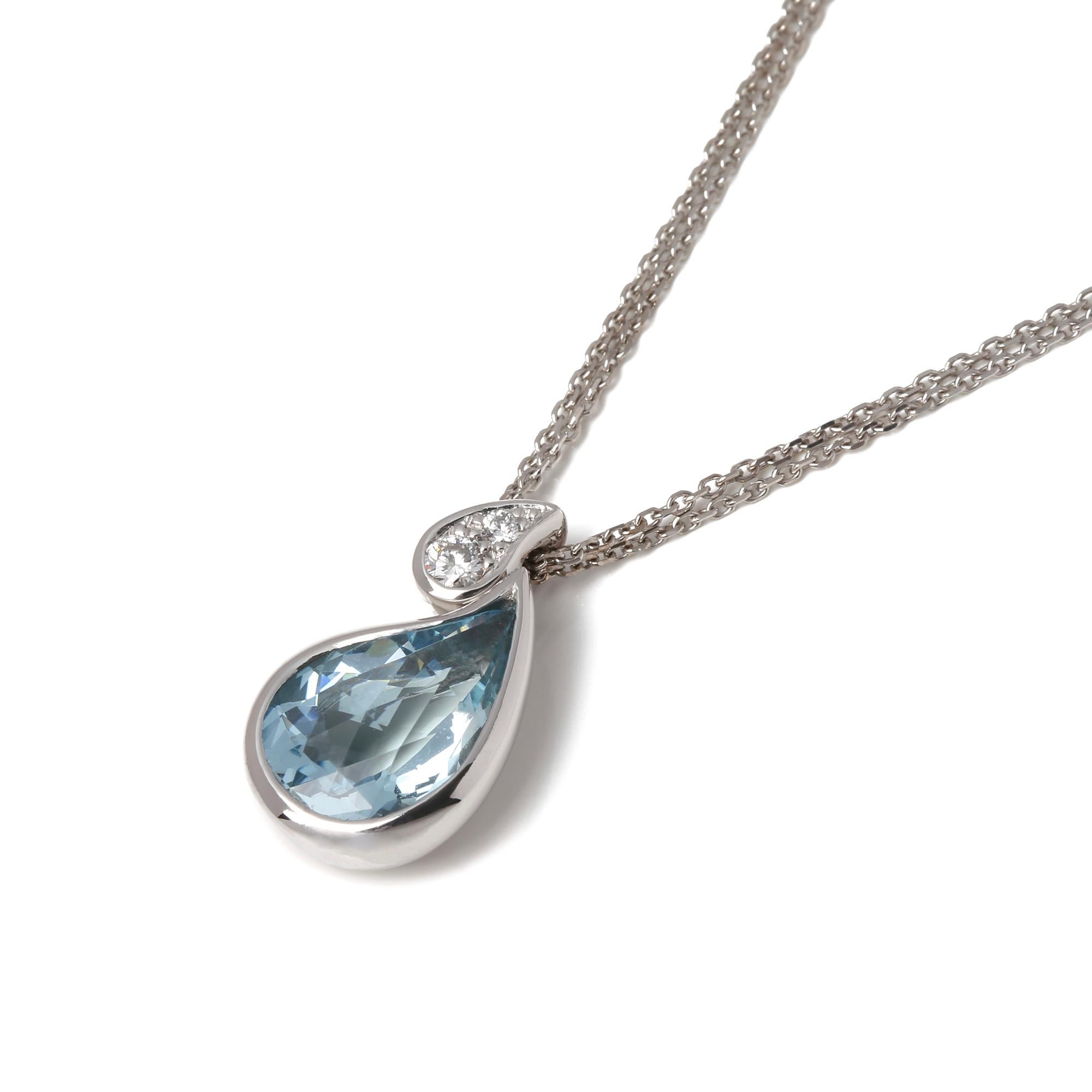 This necklace by Boodles features Aquamarine and Diamond, made in 18k white gold. Accompanied with a Boodles box. Our Xupes reference is J708 should you need to quote this. 
