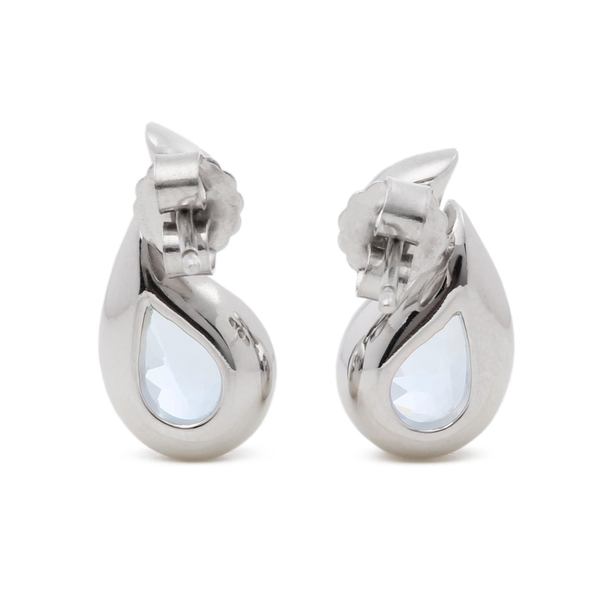Brilliant Cut Boodles Aquamarine & Diamond Drop Earrings