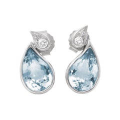 Boodles Aquamarine & Diamond Drop Earrings