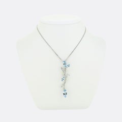 Boodles Aquamarine Diamond Pendant Necklace