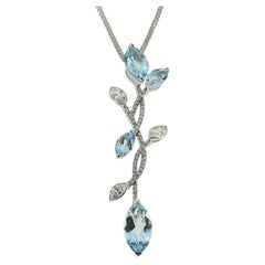 Boodles Aquamarine Diamond Pendant Necklace