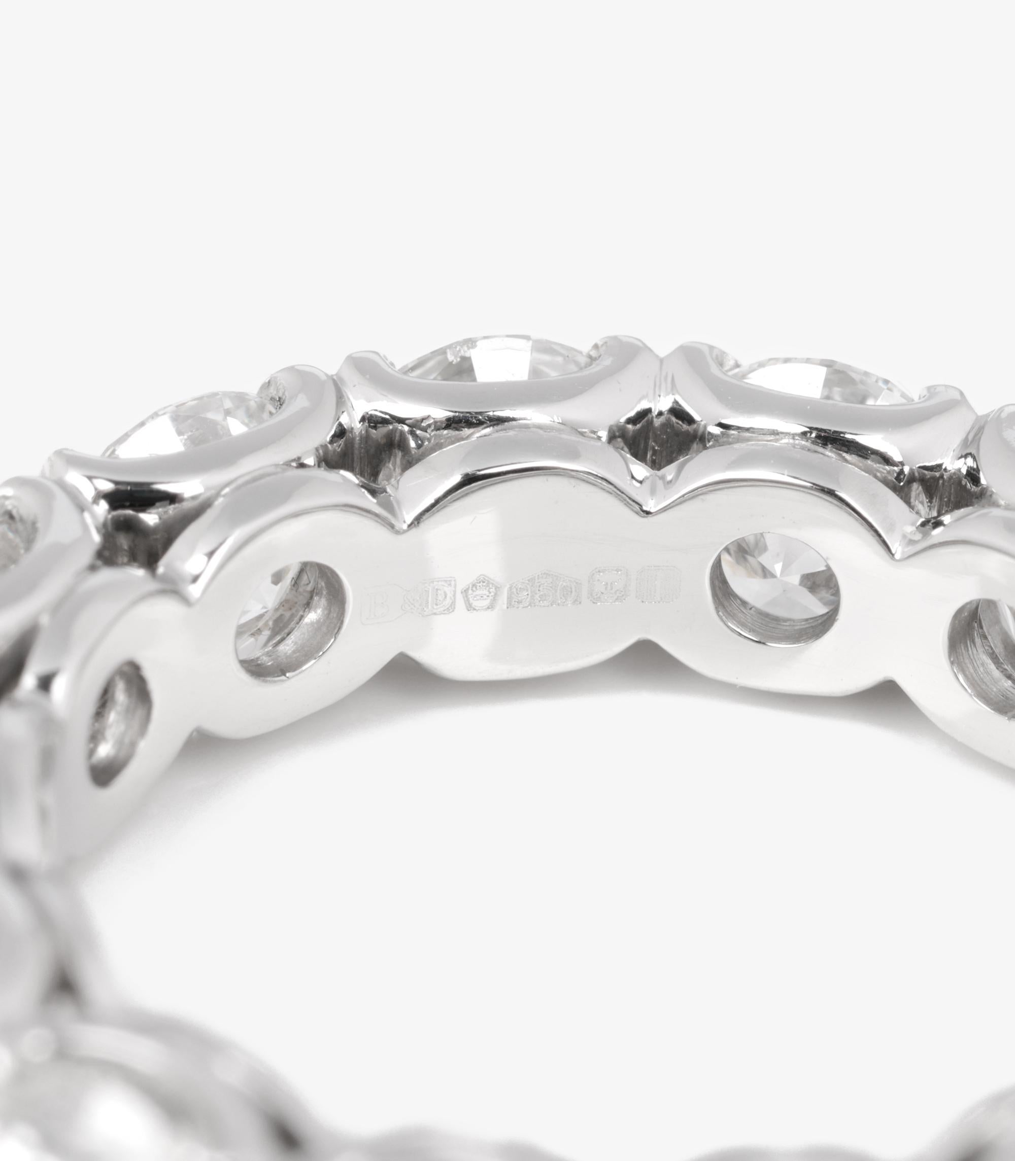 Round Cut Boodles Brilliant Cut 6.01ct Diamond Platinum Full Eternity Ring For Sale