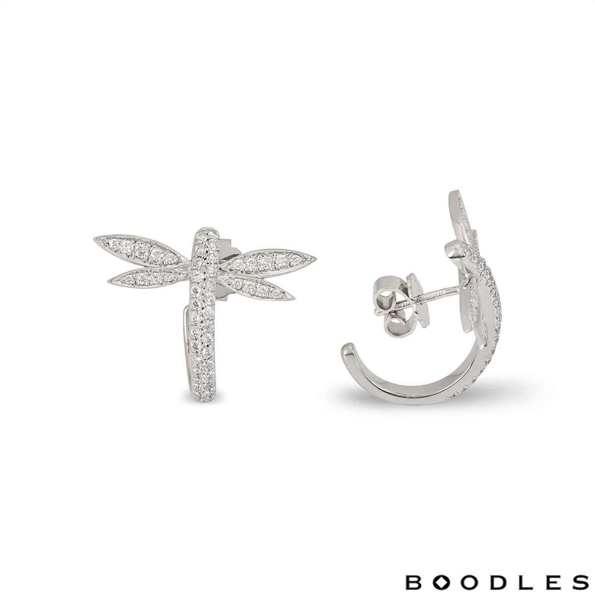 white gold dragonfly earrings
