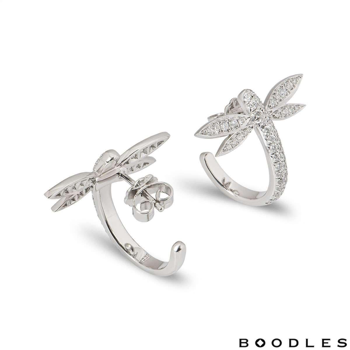 dragonfly earrings white gold