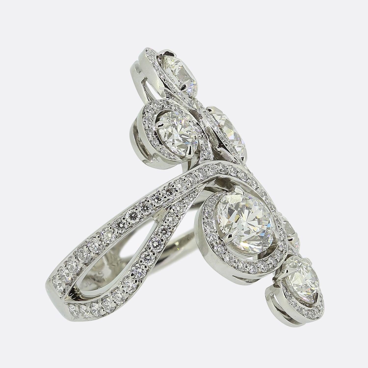 Brilliant Cut Boodles Diamond Ripple Ring For Sale