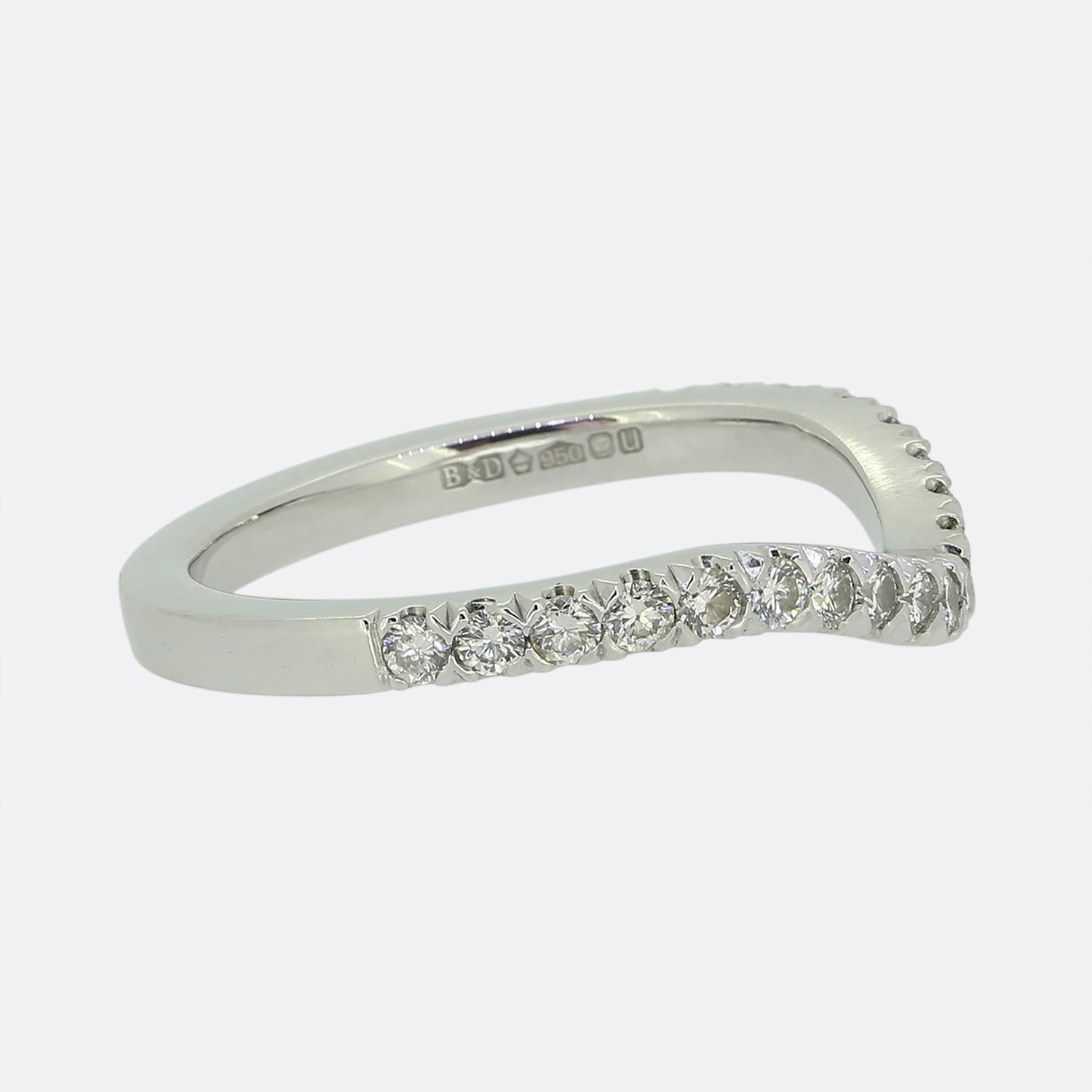 Brilliant Cut Boodles Diamond Wishbone Wedding Band Ring For Sale