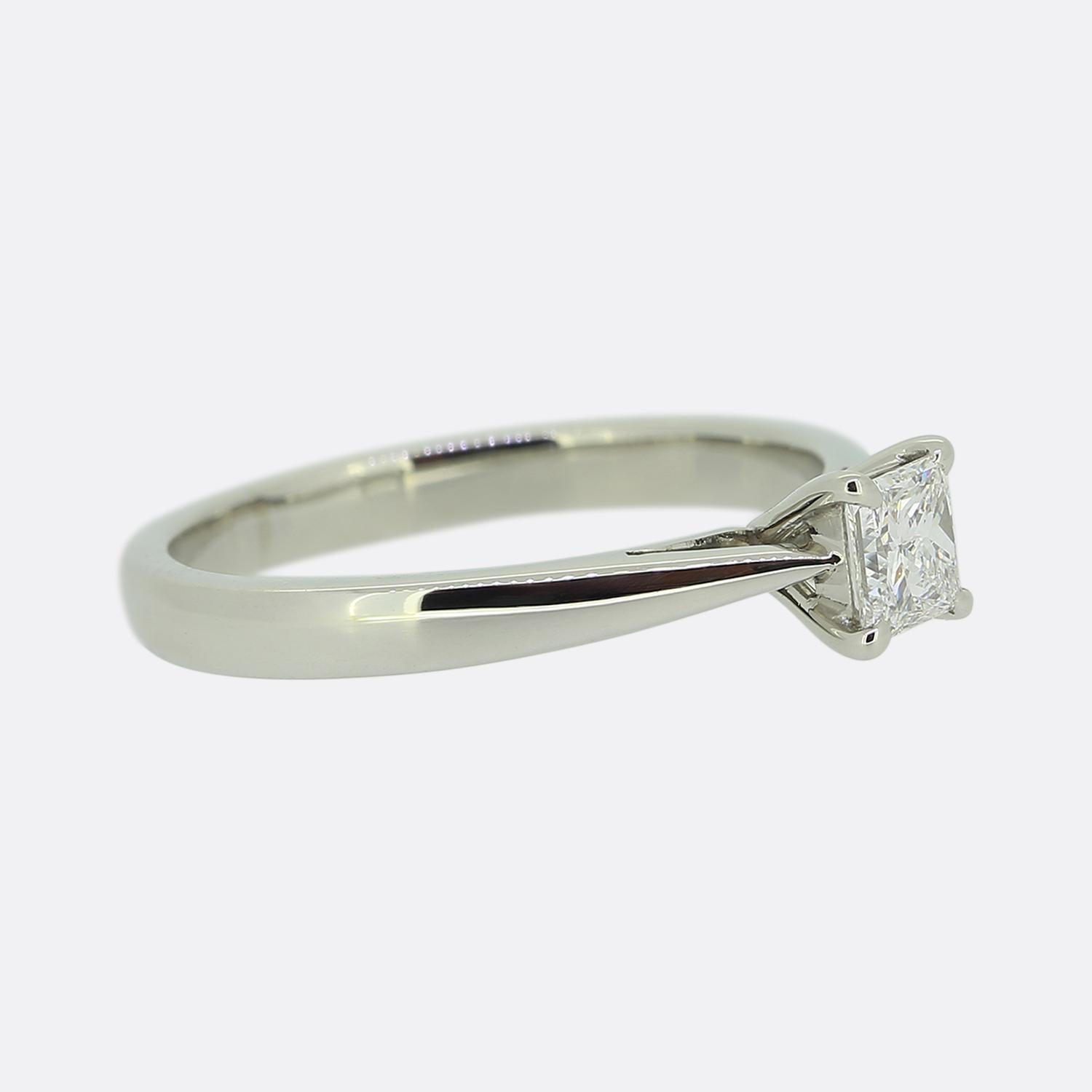 Taille princesse Boodles & Dunthorne, bague de fiançailles avec diamant de 0,40 carat en vente