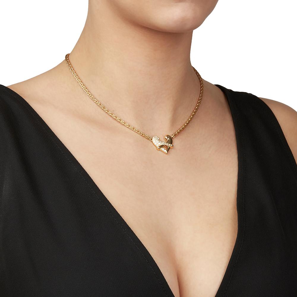 Boodles & Dunthorne 18 Karat Yellow Gold Diamond Hug Pendant Necklace 3