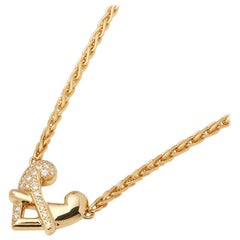 Boodles & Dunthorne 18 Karat Yellow Gold Diamond Hug Pendant Necklace