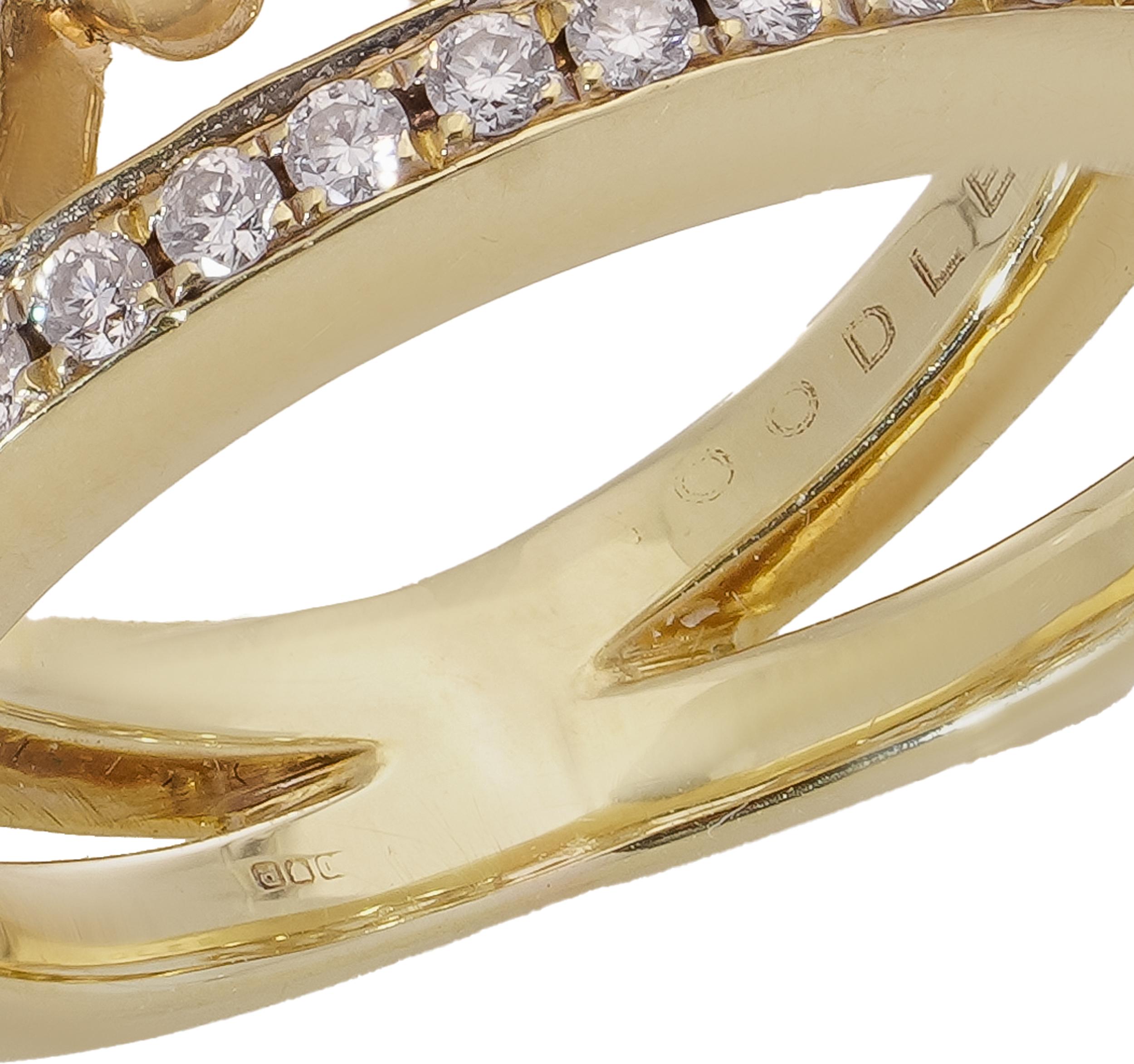 Boodles & Dunthorne 18kt. gold band ring with 1.46 cts of diamonds For Sale 5