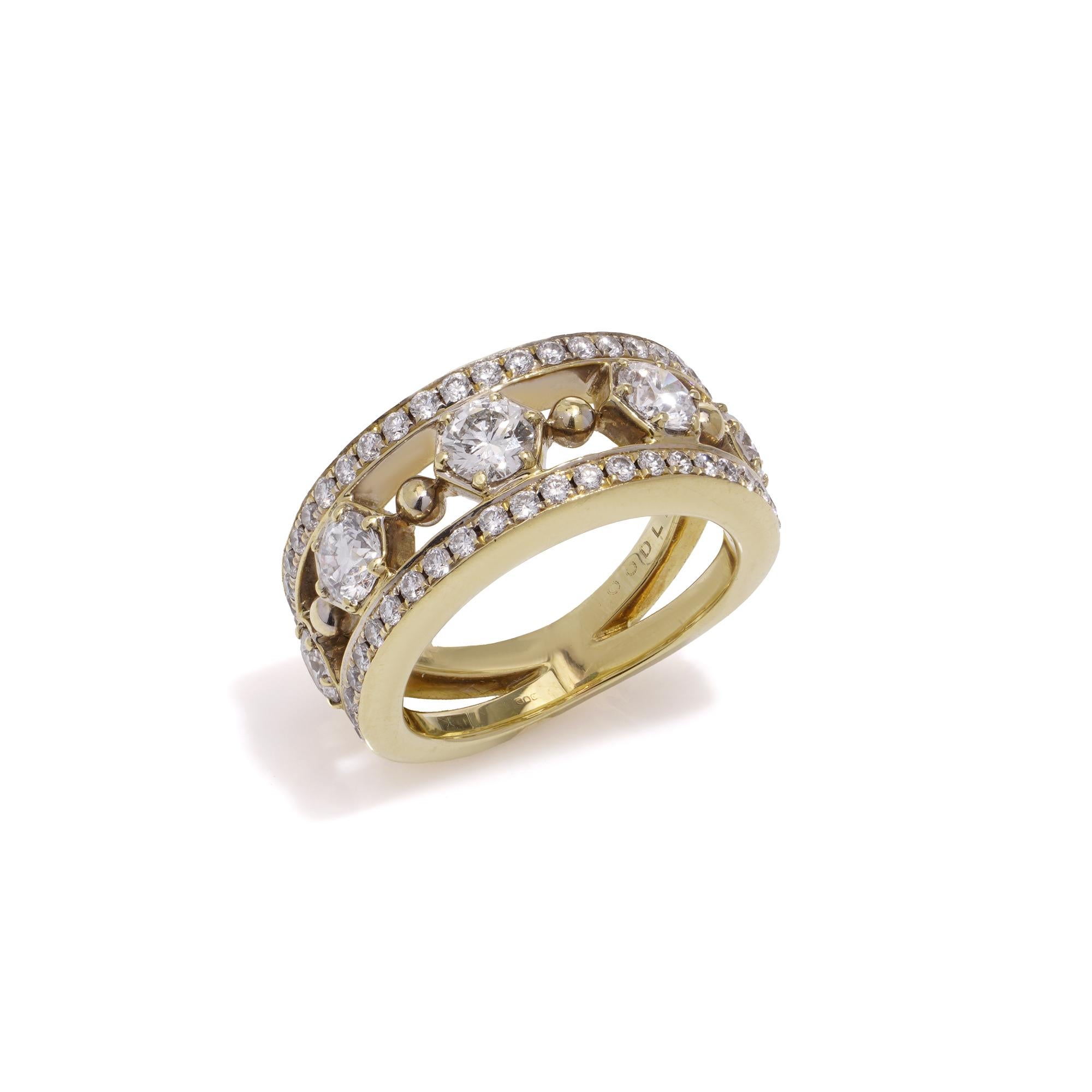Boodles & Dunthorne 18kt. gold band ring with 1.46 cts of diamonds For Sale 1
