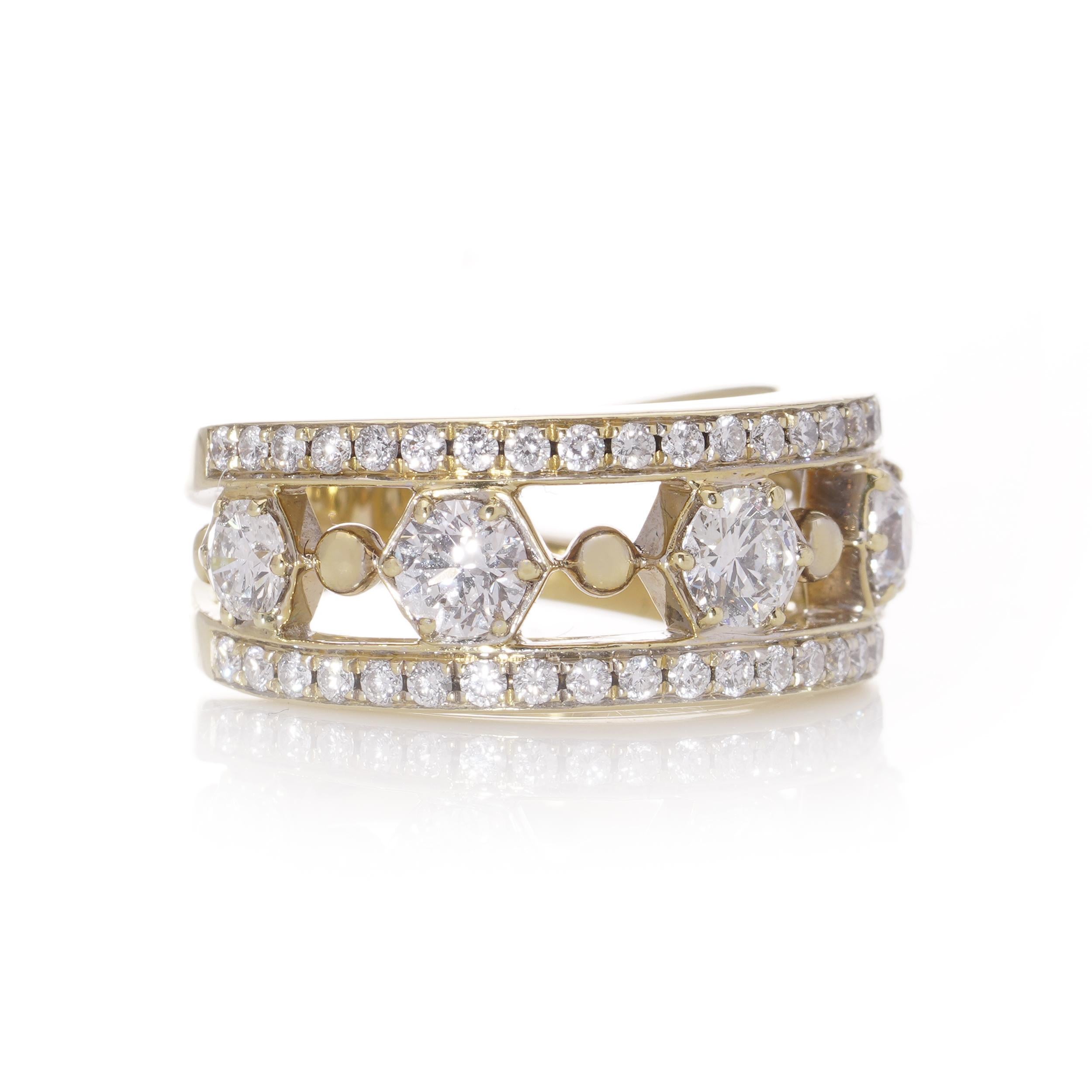 Boodles & Dunthorne 18kt. gold band ring with 1.46 cts of diamonds For Sale 3