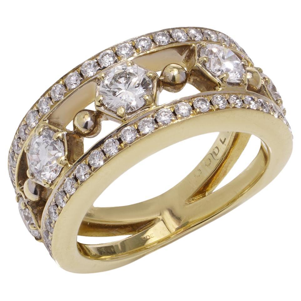 Boodles & Dunthorne 18kt. gold band ring with 1.46 cts of diamonds For Sale